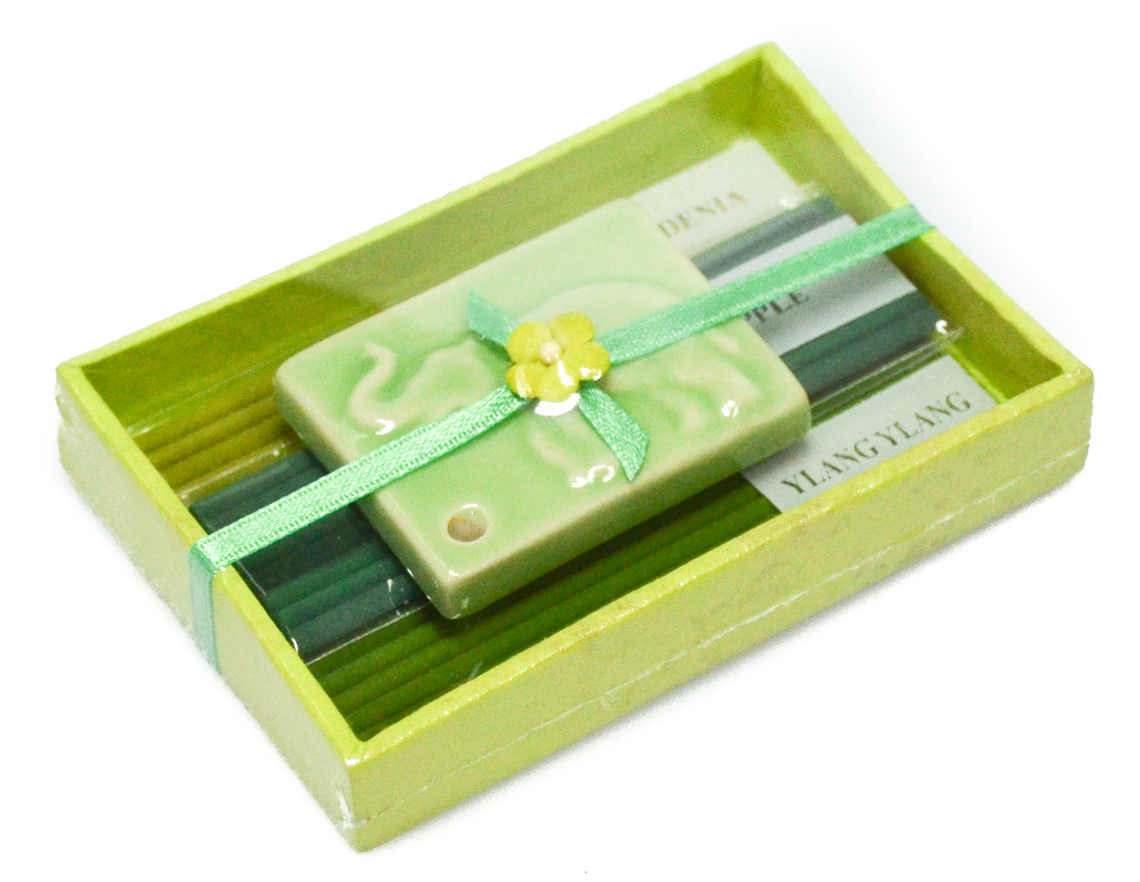 Image of Incense stick and holder in tiny box