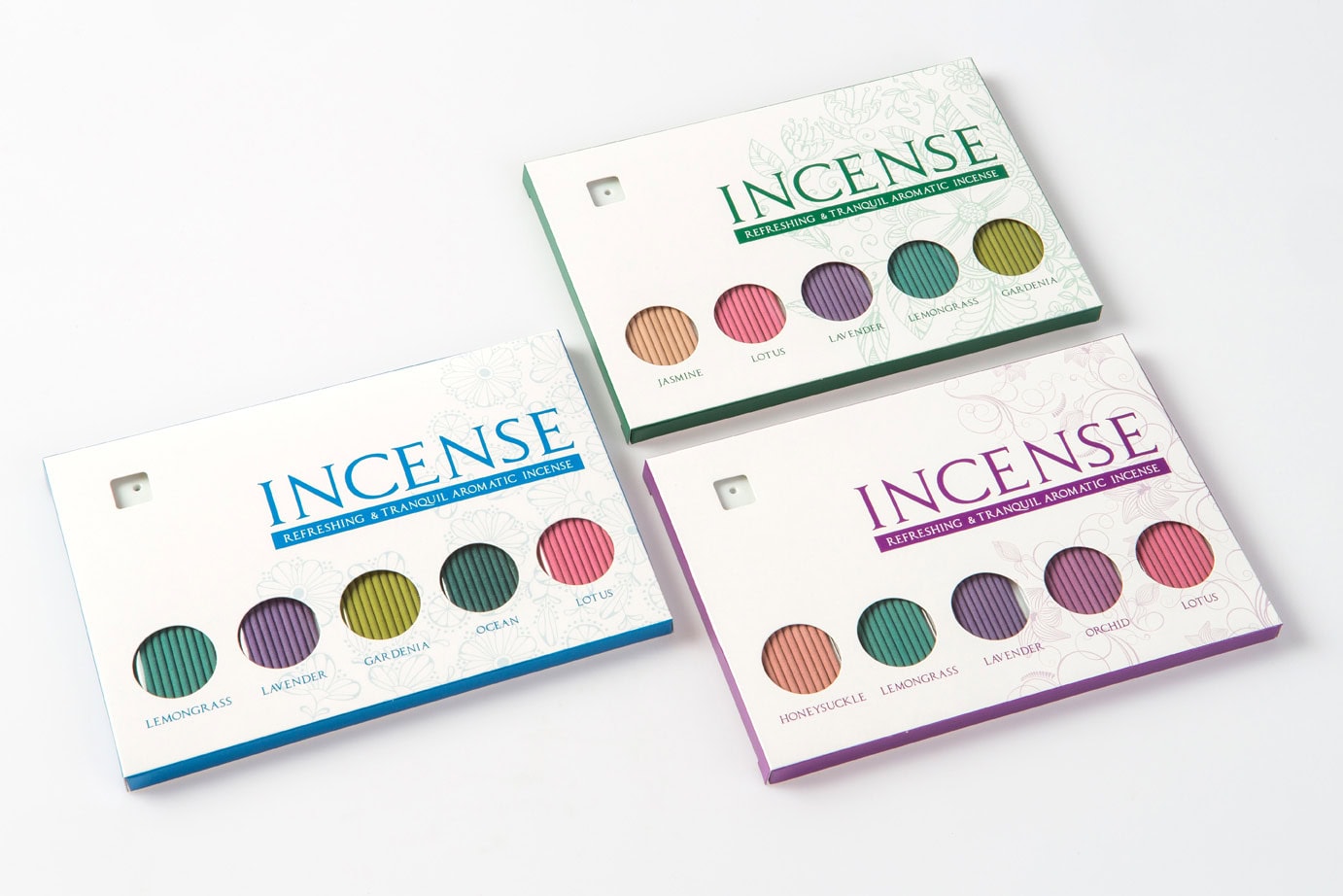 Image of Incense stick, 5 scent and holder in printed box